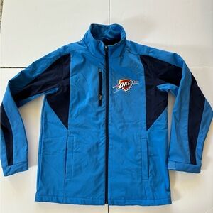 Oklahoma City Thunder NBA Soft Shell Jacket Coat Mens Small Basketball In Blue